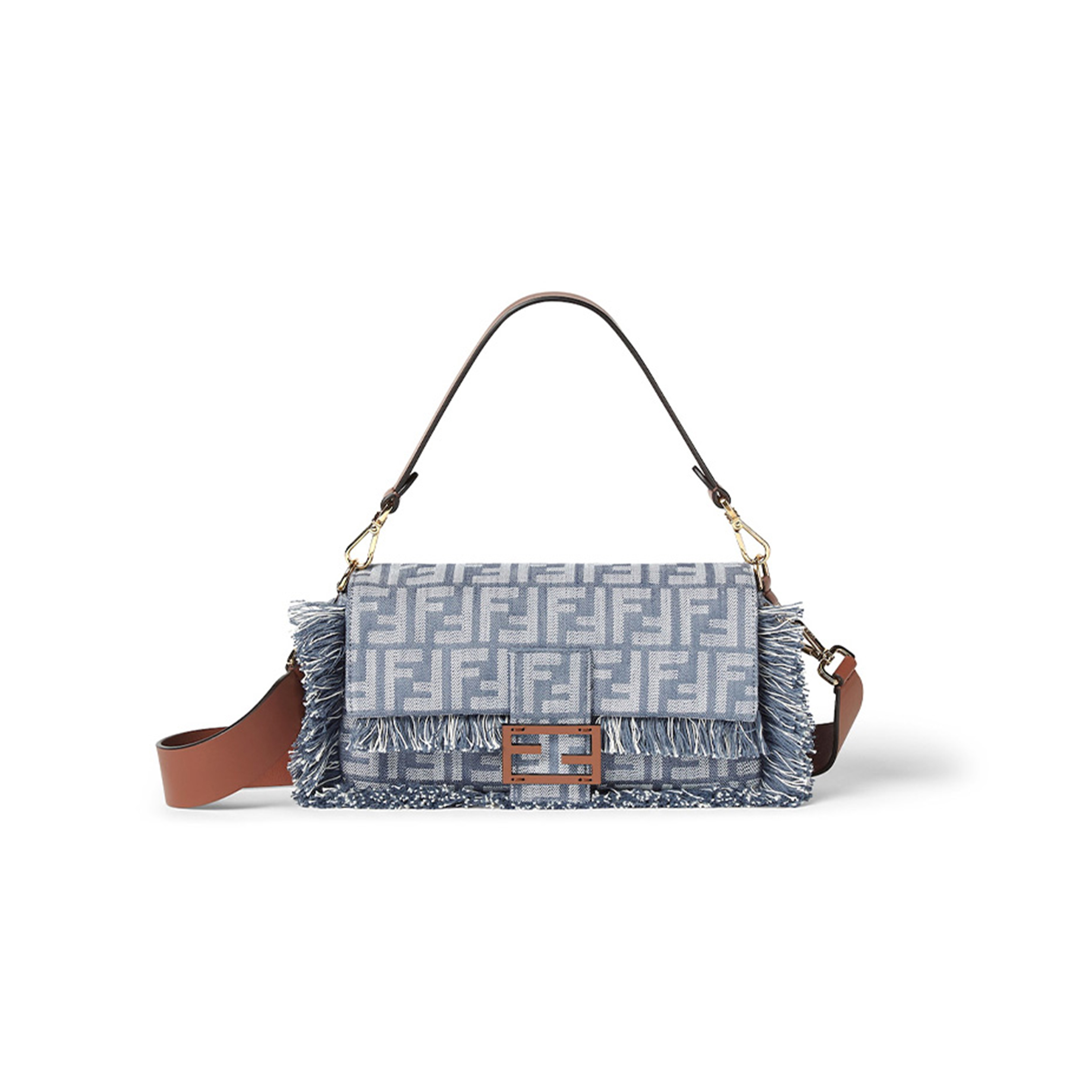 f**di baguette blue De*1m effect ff jacquard bag 8br600aut4f1sxq (27*15*6cm)